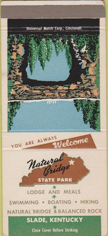 Matchbook Cover - Natural Bridge State Park Slade KY 30 Strike