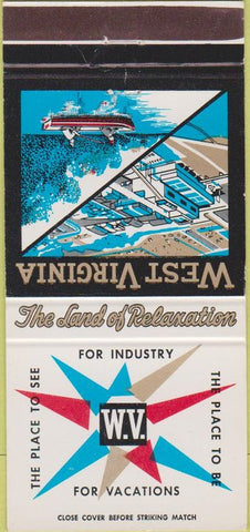 Matchbook Cover - West Virginia Dept of Commerce Charleston WV 30 Strike