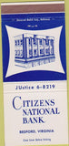 Matchbook Cover - Citizens National Bank Bedford VA 30 Strike