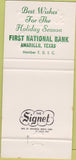 Matchbook Cover - First National Bank Amarillo TX 30 Strike