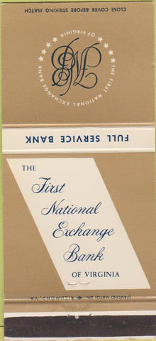 Matchbook Cover - First National Exchange Bank of VA 30 Strike