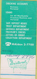 Matchbook Cover - Malden Trust Co Malden MA 30 Strike