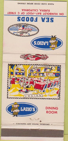 Matchbook Cover - Lazio's Dining Room Eureka CA 30 Strike