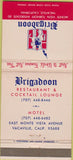 Matchbook Cover - Brigadoon Restaurant Vacaville CA WEAR 30 Strike