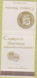 Matchbook Cover - Cabrillo Savings Loan Torrance CA 30 Strike