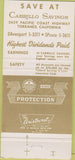 Matchbook Cover - Cabrillo Savings Loan Torrance CA 30 Strike