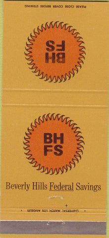 Matchbook Cover - Beverly Hills Federal Savings CA 30 Strike