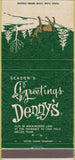 Matchbook Cover - Denny's Dallas TX Christmas 30 Strike
