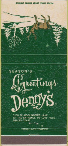 Matchbook Cover - Denny's Dallas TX Christmas 30 Strike