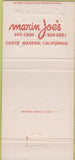 Matchbook Cover - Marin Joe's Corte Madera CA 30 Strike