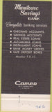 Matchbook Cover - Manitowoc Savings Bank WI  30 Strike