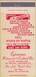 Matchbook Cover - Epicurean Restaurant Chicago IL 30 Strike