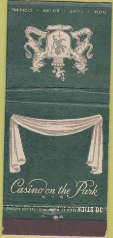 Matchbook Cover - Casino on the Park New York City  30 Stick