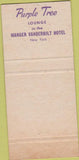 Matchbook Cover - Purple Tree New York City Vanderbilt Hotel 30 Strike