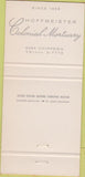 Matchbook Cover - Hoffmeister Colonial Mortuary St Louis MO 30 Strike