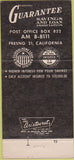 Matchbook Cover - Guarantee Savings Loan Fresno CA 30 Strike