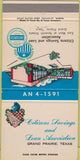 Matchbook Cover - Citizens Savings Loan Grand Prairie TX 30 Strike