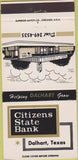 Matchbook Cover - Citizens State Bank Dalhart TX 30 Strike