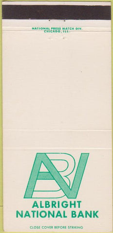 Matchbook Cover - Albright National Bank 30 Strike