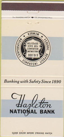 Matchbook Cover - Hazleton National Bank 30 Strike