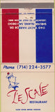Matchbook Cover - L'E Scale Restaurant Shelter Island San Diego CA 30 Strike