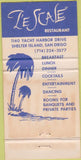 Matchbook Cover - L'E Scale Restaurant Shelter Island San Diego CA 30 Strike