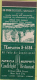 Matchbook Cover - Patricia Murphy Candlelight Restaurant New York City 30 Stick