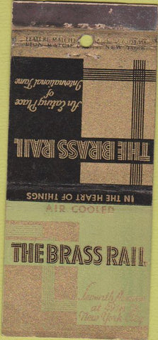Matchbook Cover - The Brass Rail New York City WEAR 21 Strike Feature