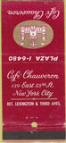 Matchbook Cover - Cafe Chauveron New York City  30 Stick