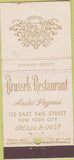 Matchbook Cover - Brussels Restaurant New York City 21 Strike Feature
