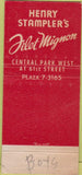Matchbook Cover - Henry Stampler's Filet Mignon New York City  30 Stick