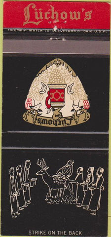 Matchbook Cover - Luchow's Restaurant New York City 30 Strike