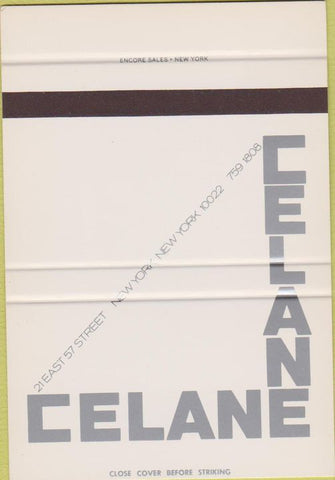 Matchbook Cover - Celane New York City SAMPLE 40 Strike