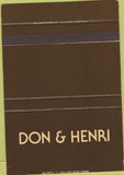 Matchbook Cover - Don  and  Henri SAMPLE 40 Strike
