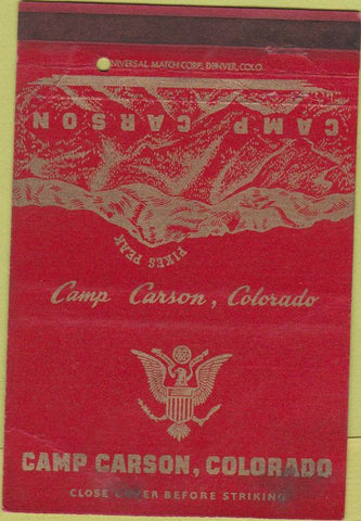 Matchbook Cover - Camp Carson CO military postcard WEAR 40 Strike