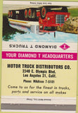 Matchbook Cover - Diamond T Trucks Los Angeles CA semi 40 Strike