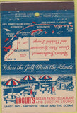 Matchbook Cover - Logun's Restaurant Key West FL CREASED 22 Strike Feature