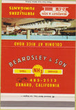 Matchbook Cover - Beardsley Son Oxnard CA Fertilizer Shell SAMPLE 40 Strike