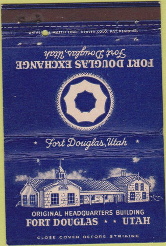 Matchbook Cover - Fort Douglas UT Exchange military postcard 40 Strike