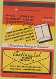 Matchbook Cover - Continental Envelope Co Chicago IL SAMPLE 40 Strike