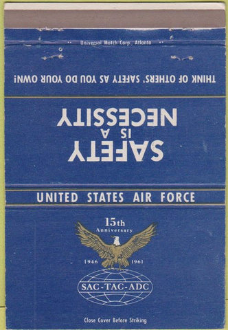 Matchbook Cover - US Air Force Safety BX military 40 Strike