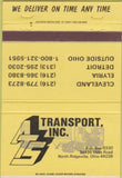 Matchbook Cover - ATS Transport Trucking North Ridgeville OH 40 Strike