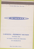 Matchbook Cover - Cyanamid Carolia Piedmont Section 1959 Charlotte NC 40 Strike