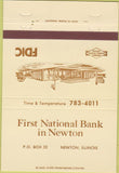 Matchbook Cover - First National Bank Newton IL 40 Strike