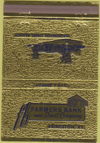 Matchbook Cover - Farmers Bank Trust Princeton KY 40 Strike