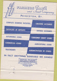 Matchbook Cover - Farmers Bank Trust Princeton KY 40 Strike
