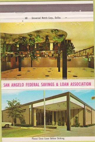Matchbook Cover - San Angelo TX Federal Savings Loan 40 Strike