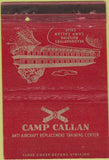 Matchbook Cover - Camp Callen CA military postcard WEAR 40 Strike