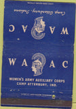Matchbook Cover - Women's Army Aux Camp Atterbury IN WORN postcard 40 Strike