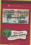 Matchbook Cover - Baxter Hospital Spokane WA military postcard 40 Strike